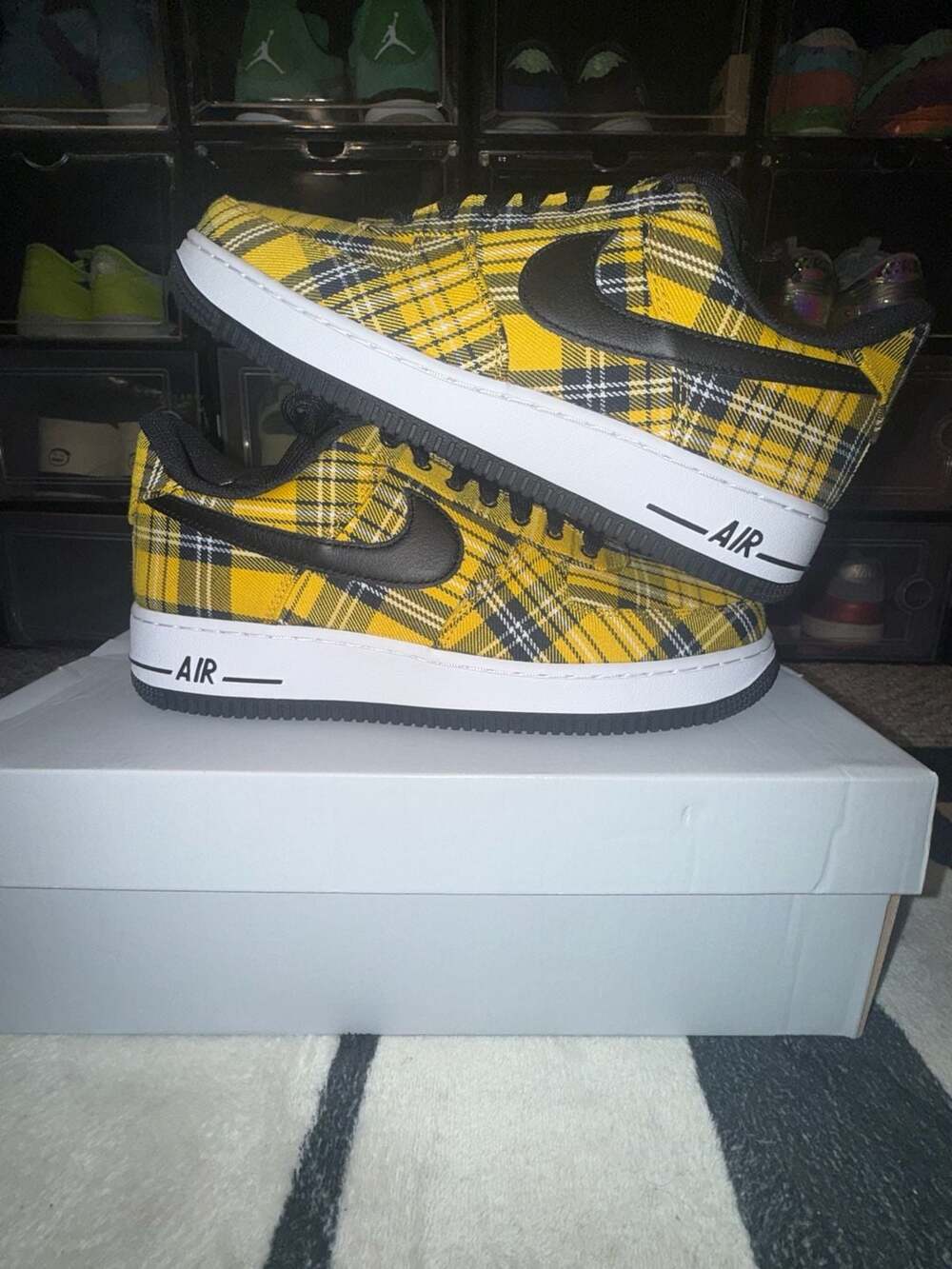 Nike Women's Air Force 1 '07 Yellow Plaid Clueless